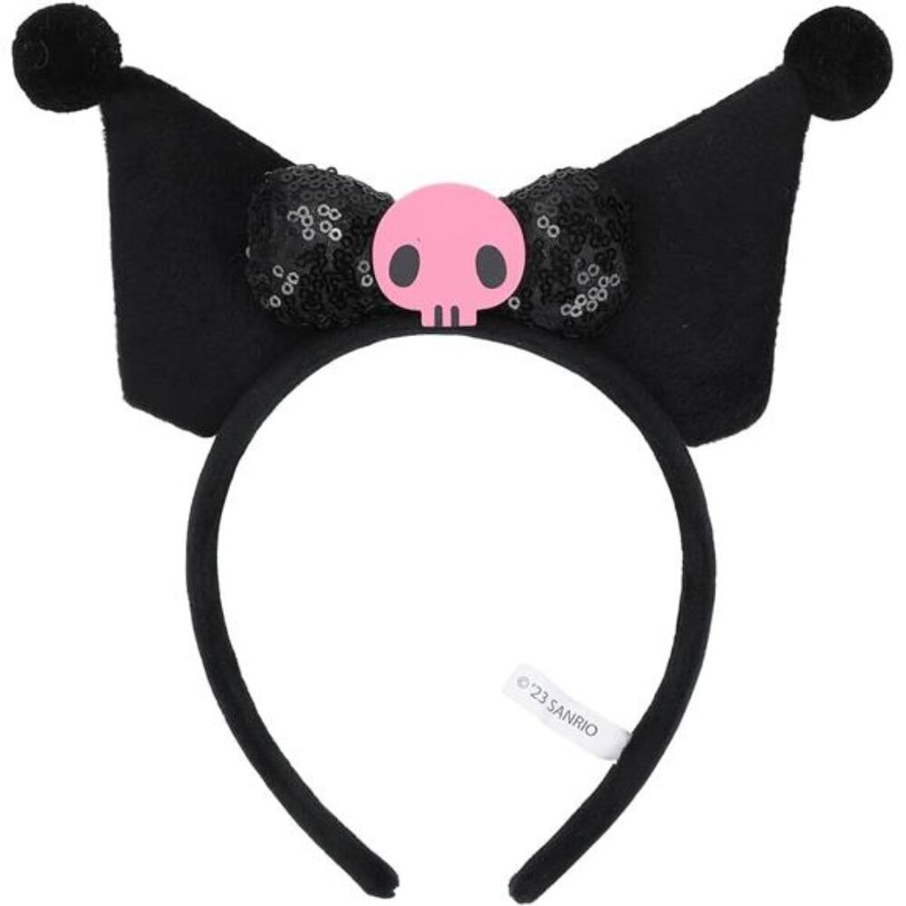 Kuromi Halloween Party Black Soft Plush Fabric Cosplay Headband‎